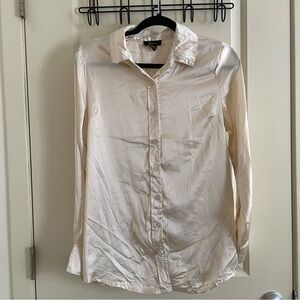 Japna champagne pink silky button down shirt